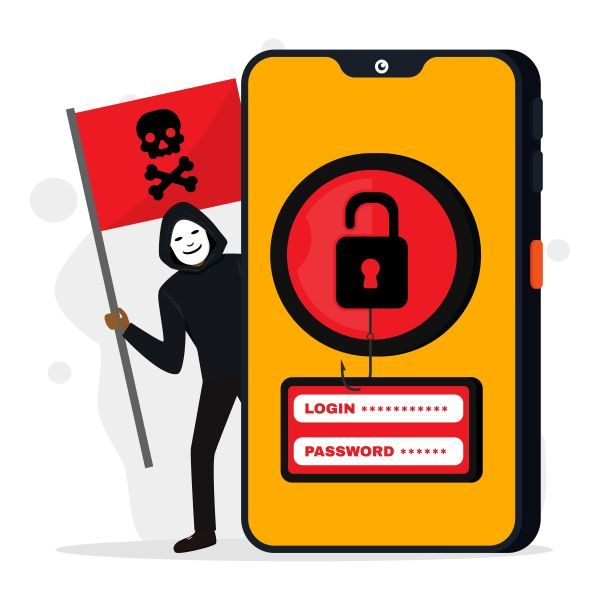 A hacker stealing login information