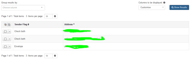 Show results button on the right side