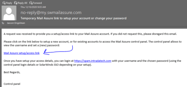 Showing what link to click on